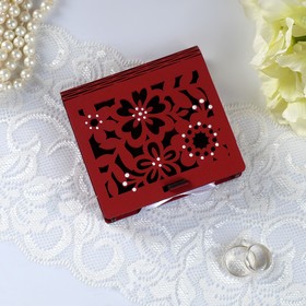 

Шкатулка под кольца "Цветочная", марсала, 10х9,5х2,6 см