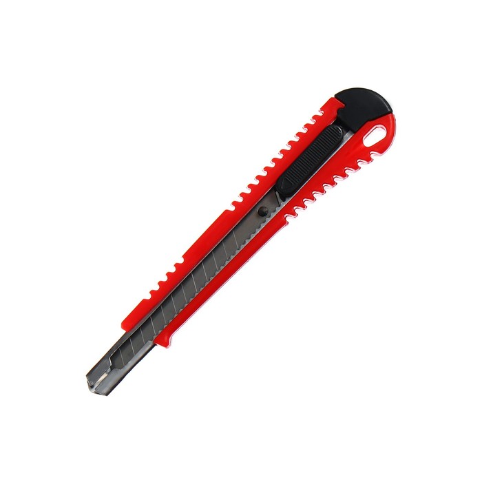 Нож канцелярский с лезвием 9 мм, с металлическими направляющими, с фиксатором, микс, на блистере