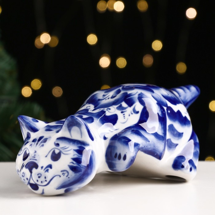 

Сувенир «Кот Барсик», 19×9×10 см, гжель