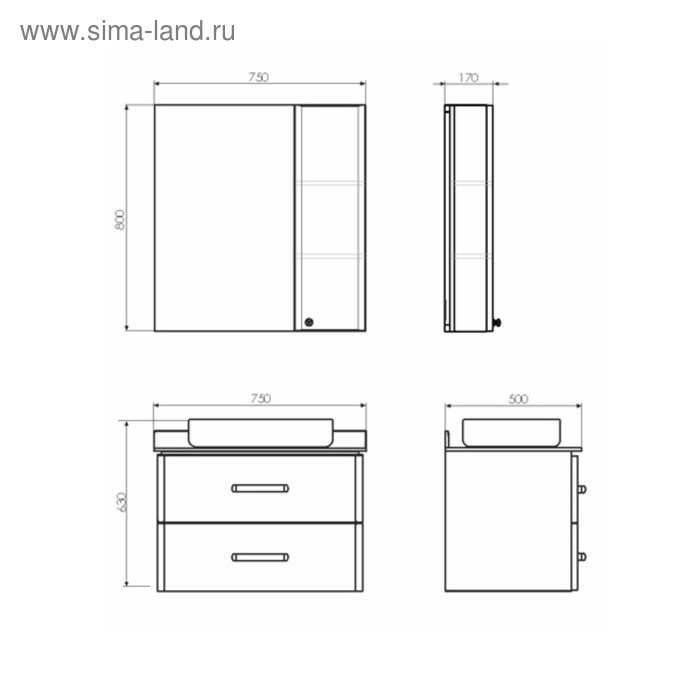 фото Зеркало-шкаф comforty «амстердам-75» белый