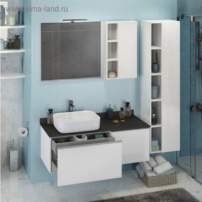 Зеркало шкаф Comforty Милан 120 для ванной комнаты, цвет белый раковина для ванной акватон милан м 120 белый 1a70663kml010