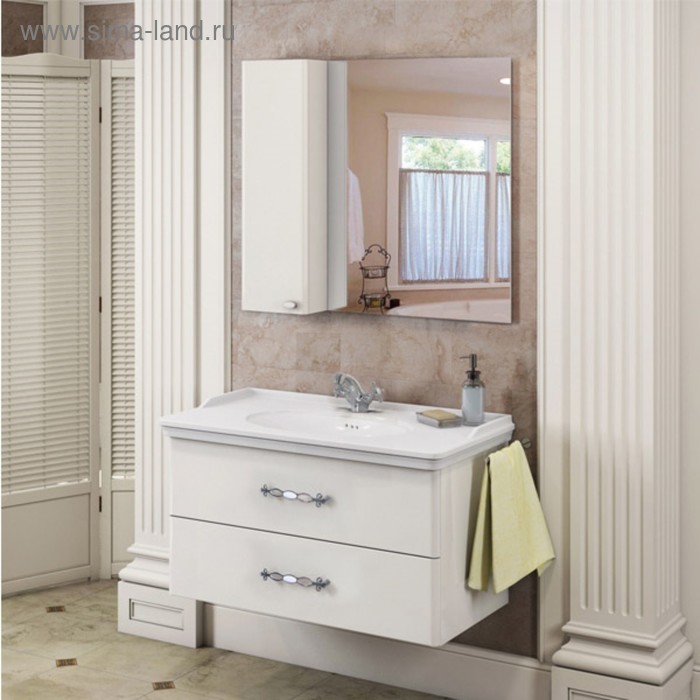 Зеркало шкаф Comforty Неаполь 100 для ванной комнаты, цвет белый зеркало шкаф comforty севилья 100 для ванной комнаты цвет слоновая кость