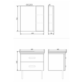 

Зеркало-шкаф COMFORTY «Рим-60» серый