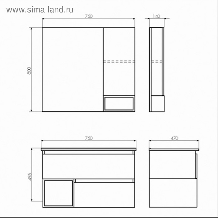 

Тумба-умывальник COMFORTY «Турин-75» дуб белый с раковиной COMFORTY 75E