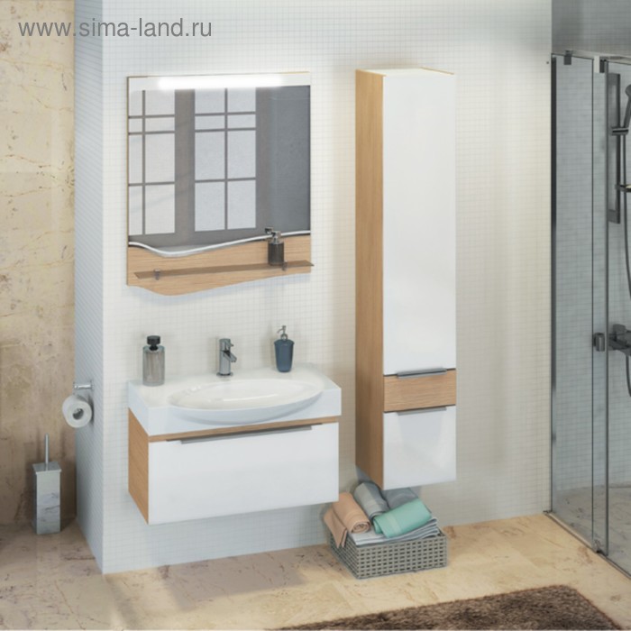  Шкаф-колонна COMFORTY «Самара-30» кофе-полоска