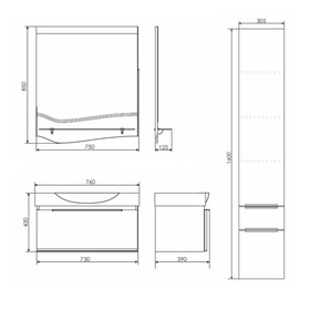 

Шкаф-колонна COMFORTY «Самара-30» кофе-полоска