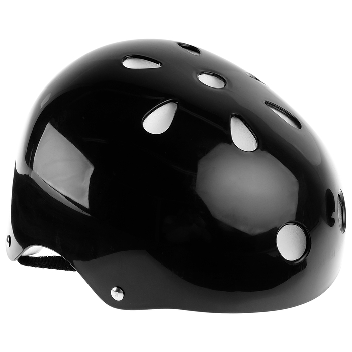 Шлем защитный детский ONLYTOP OT-S507, обхват 55 см, цвет чёрный