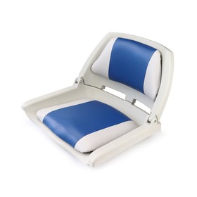 Кресло складное пластиковое с мягкими накладками, белый/синий Ош