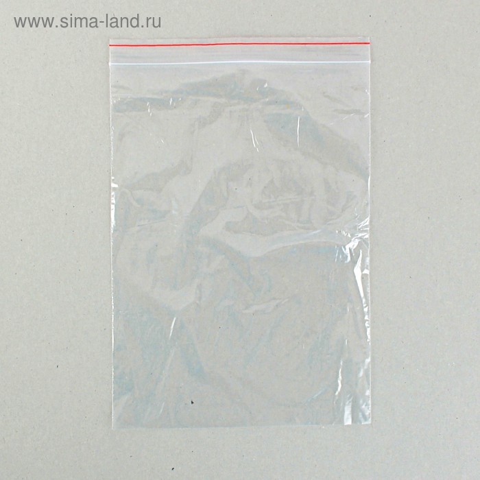 Пакет zip lock 18 х 25 см, 35 мкм (с красной полосой)