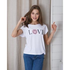 

Футболка женская MINAKU "Love", размер 42-44, цвет белый