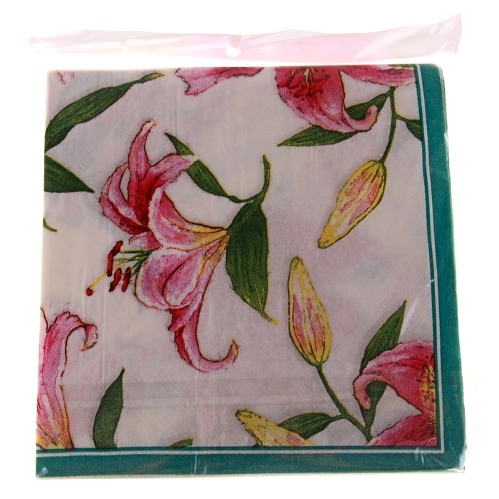 Набор салфеток бумажных "Лилии на белом"