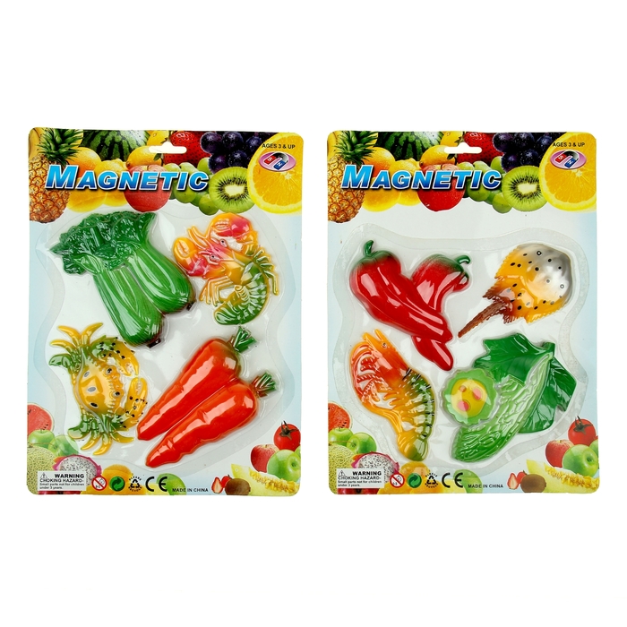 Магнит "Овощи с морепродуктами" набор 4 шт, МИКС