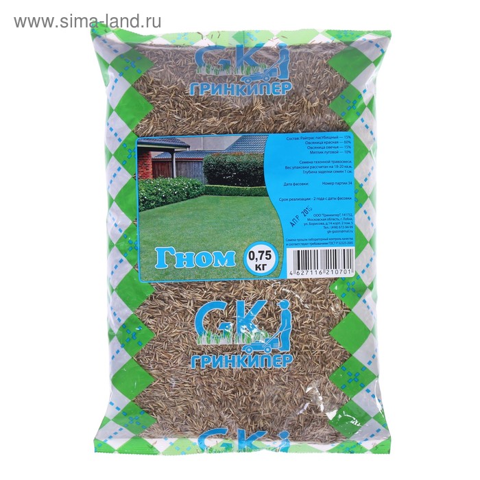 

Газонная травосмесь "Гном", 750 г