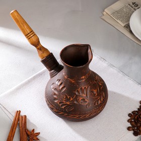 

Турка для кофе "Резка", декор, красная глина, 0.5 л