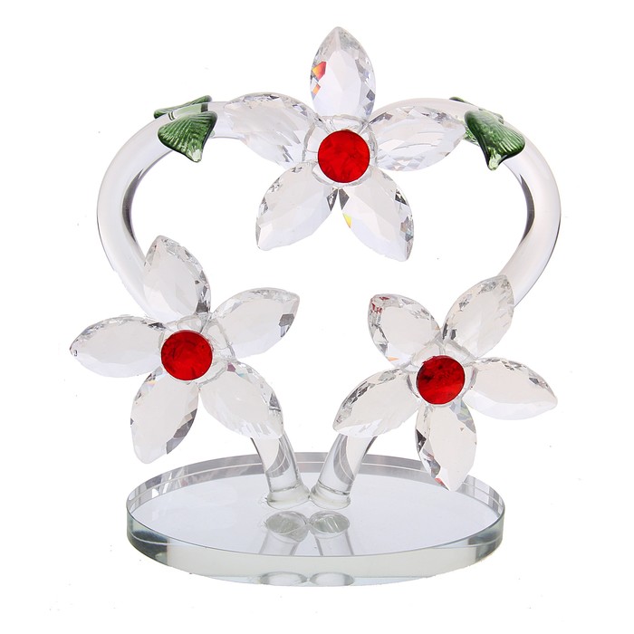 Сувенир "3 нарцисса на сердце"