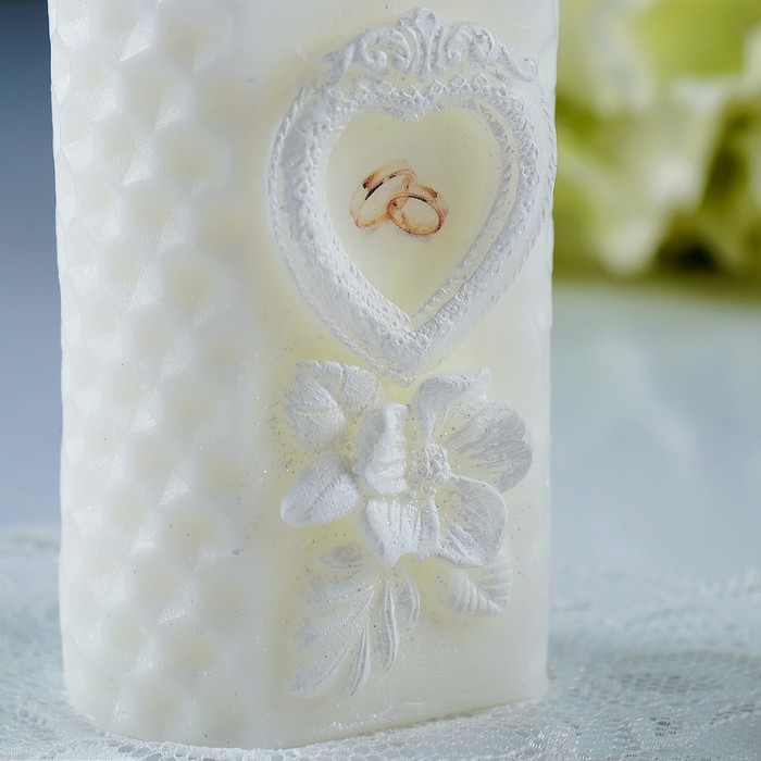 Свеча свадебная "Камея", белая, 6×11 см