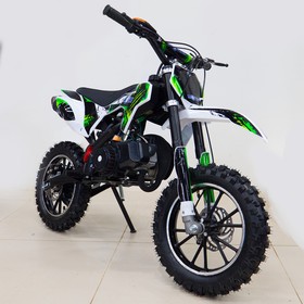 Мини кросс бензиновый MOTAX 50 cc, с электростартером, бело-зеленый Ош