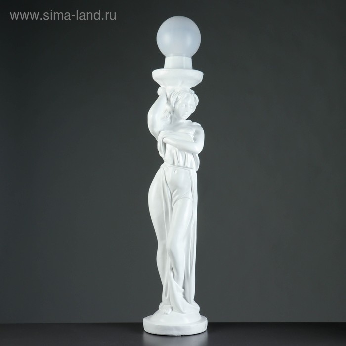 фото Лампа интерьерная "девушка стоя" белая, 20х20х100 см хорошие сувениры