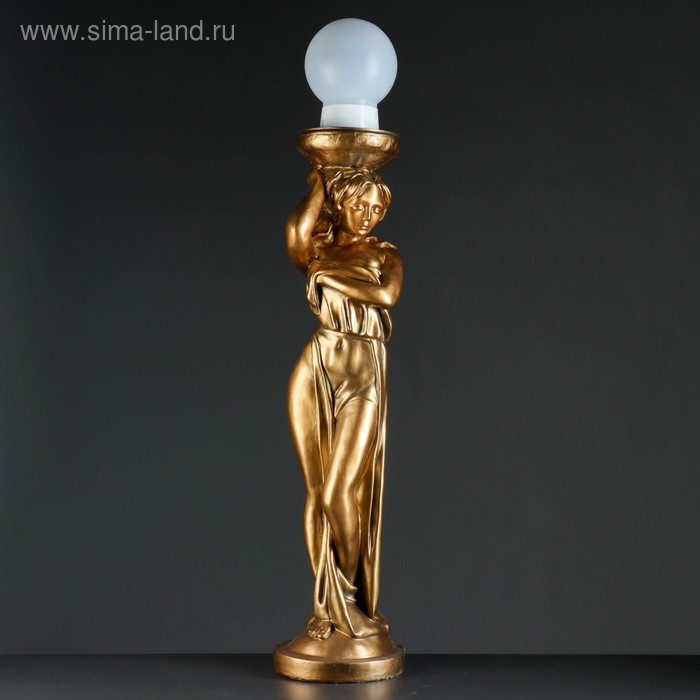 фото Лампа интерьерная "девушка стоя" бронза, 22х22х100 см хорошие сувениры