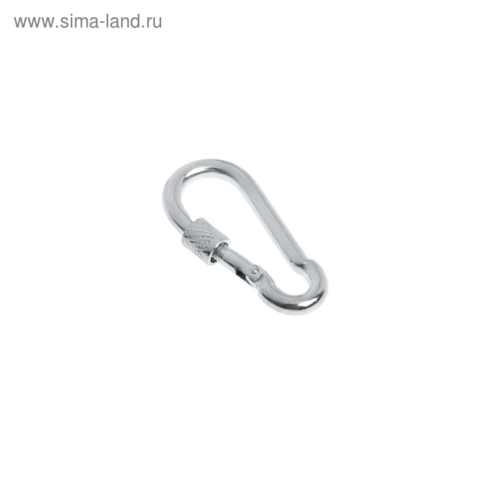 фото Карабин монтажный с фиксатором din 5299d, 5х50 мм, цинк, в упаковке 5 шт.