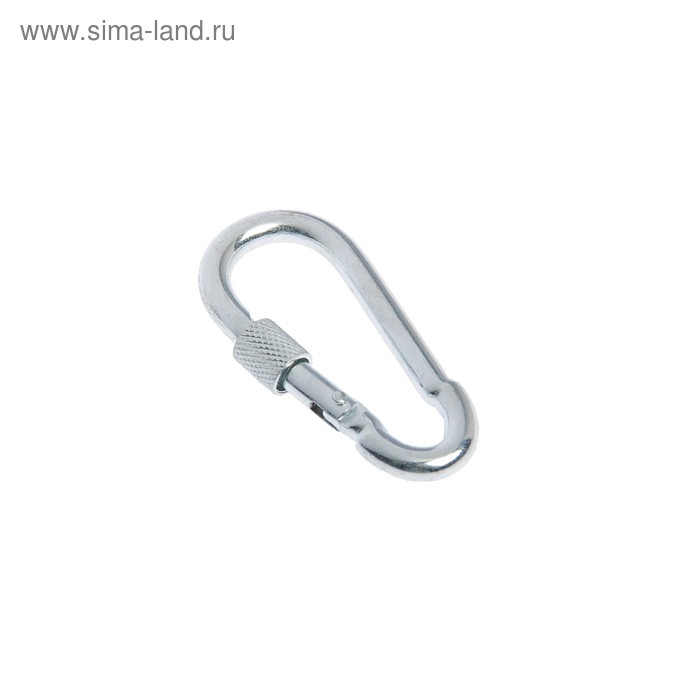 фото Карабин монтажный с фиксатором din 5299d, 7х70 мм, цинк, в упаковке 5 шт.