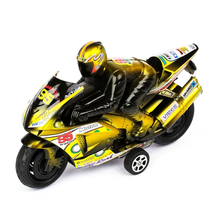 Мотоцикл инерционный «Спортбайк» с гонщиком, цвета МИКС, в пакете