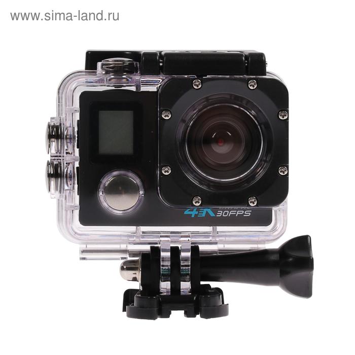 Экшн-камера LuazON RS-01, 4К, Wi-fi, пульт, чехол для подводной съемки, черная