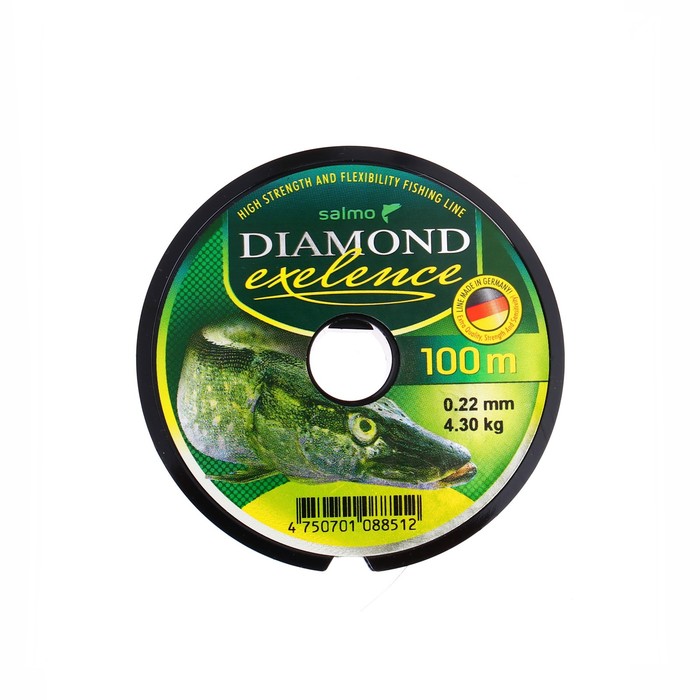 Леска монофильная Salмo Diaмond EXELENCE, диаметр 0.22 мм, тест 4.3 кг, 100 м, зелёная