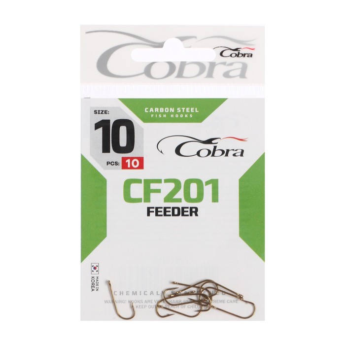 фото Крючки cobra feeder, серия cf201, № 10, 10 шт.