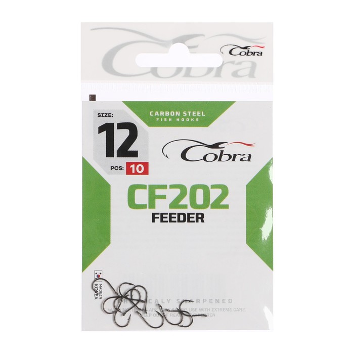 фото Крючки cobra feeder, серия cf202, № 12, 10 шт.