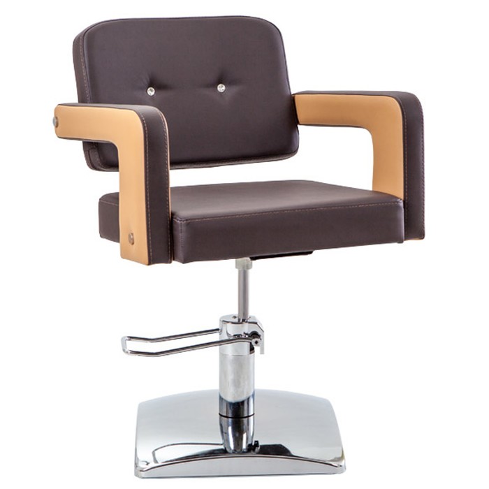 Парикмахерское кресло MANZANO (гидравлика), Alto Primo, цвет шоколадный/светло-коричневый