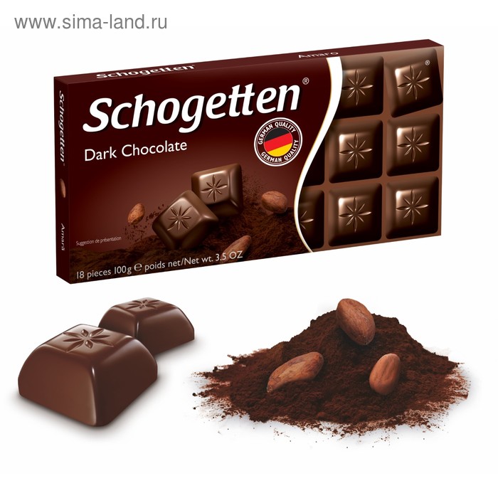 Шоколад темный Schogetten Dark Chocolate 100 г шоколад темный кошки 100 г
