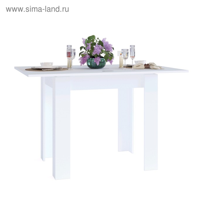 Стол кухонный раскладной, 800(1200) × 600(800) × 770 мм, цвет белый стол кухонный раскладной борг 1200 1610 х800х750мм