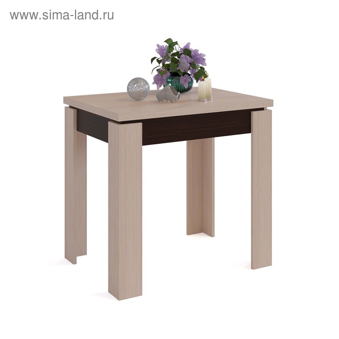 Стол кухонный раскладной, 800(1200) × 600(800) × 770 мм, цвет венге / белёный дуб