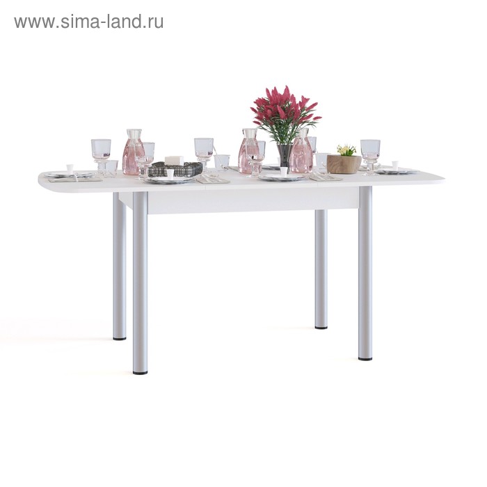 Стол кухонный раздвижной, 1200(1646) × 800 × 756 мм, цвет белый кухонный стол ооо галеон vesteros 800
