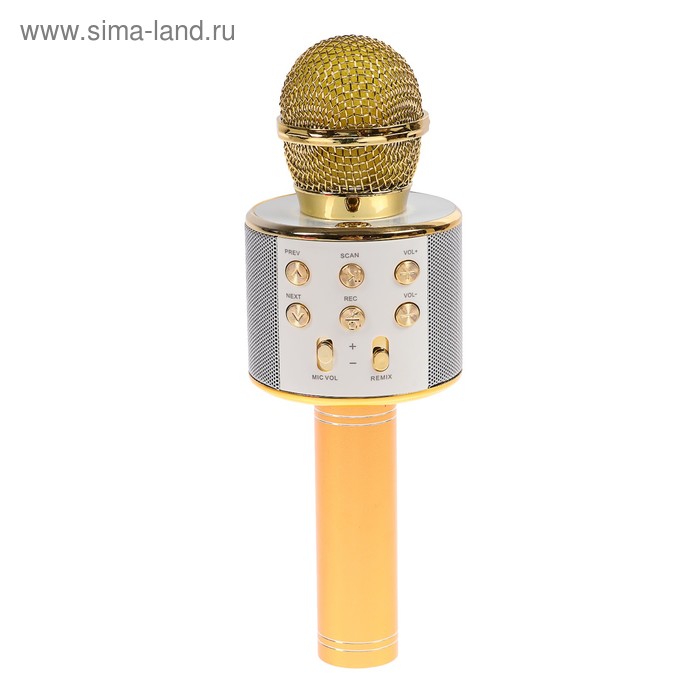 Микрофон для караоке LuazON LZZ-56, WS-858, 1800 мАч, жёлтый микрофон колонка беспроводной ws 858 black