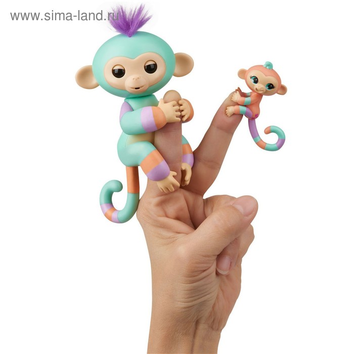 Интерактивная игрушка «Обезьянка Денни», с малышом, 12 см