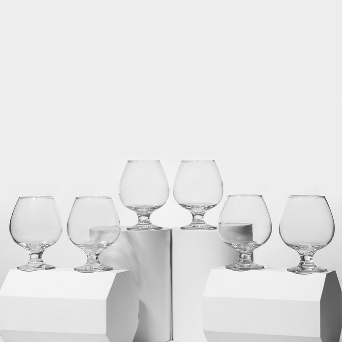 Набор стеклянных бокалов для коньяка Bistro, 385 мл, 6 шт набор стеклянных бокалов для коньяка домино 410 мл 4 шт