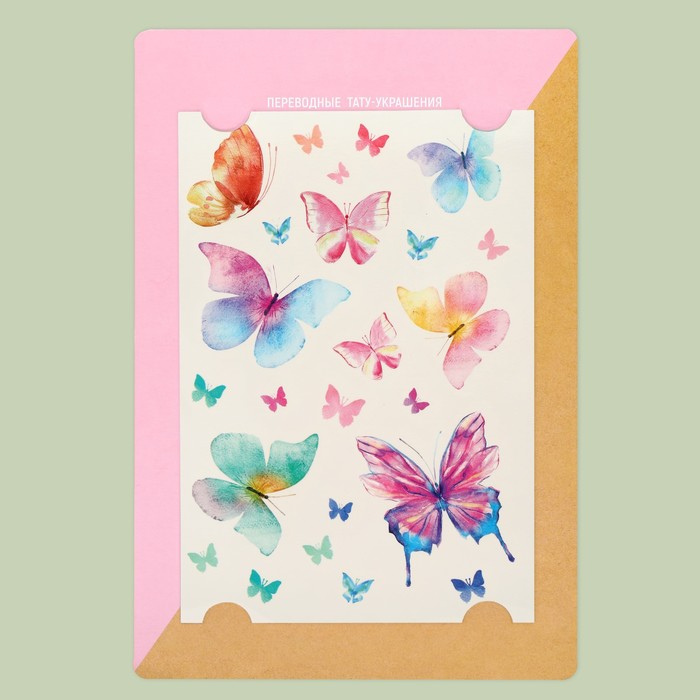 Наклейки‒тату Butterfly, 14 × 21 см наклейки стикеры люблю сладкое 14 x 21 см