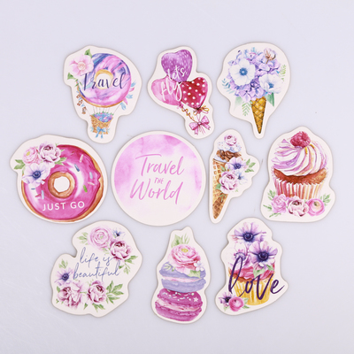 Наклейки на чемодан «Сладости и вкусности», 8 × 8 см