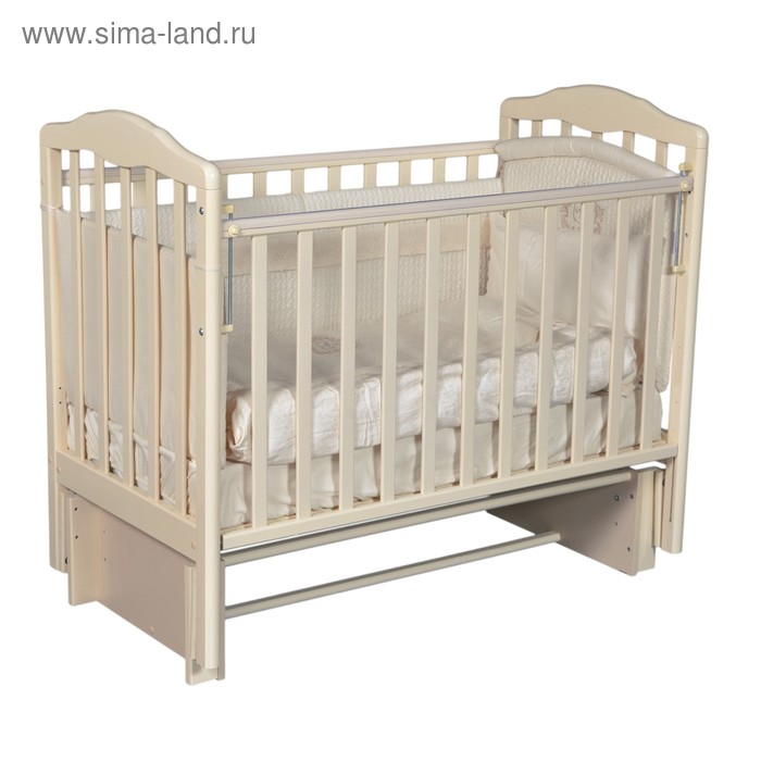 Детская кровать «Алита-3/5», автостенка, универсальный маятник, цвет слоновая кость