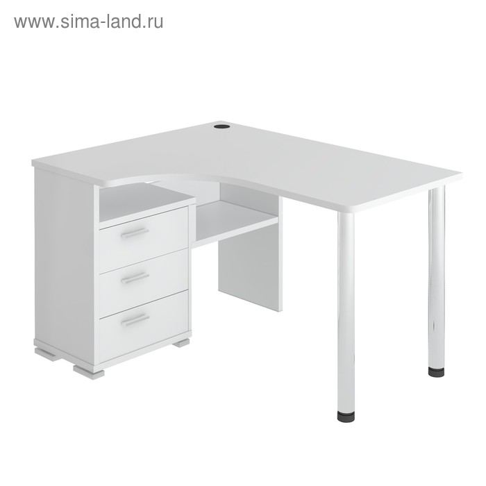 Стол СР-132С, угол левый, 1300 × 1010 × 750 мм, цвет белый жемчуг стол ср 132с угол правый 1300 × 1010 × 750 мм цвет нельсон белый