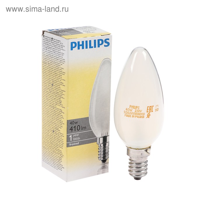 фото Лампа накаливания philips stan b35 fr 1ct/10x10, e14, 40 вт, 230 в