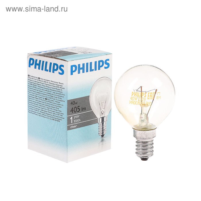 фото Лампа накаливания philips stan p45 cl 1ct/10x10, e14, 40 вт, 230 в