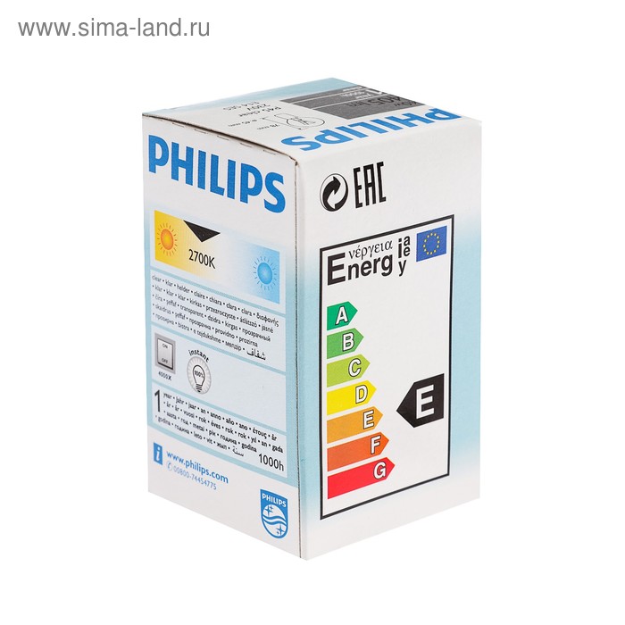 

Лампа накаливания Philips Stan P45 CL 1CT/10X10, E14, 40 Вт, 230 В