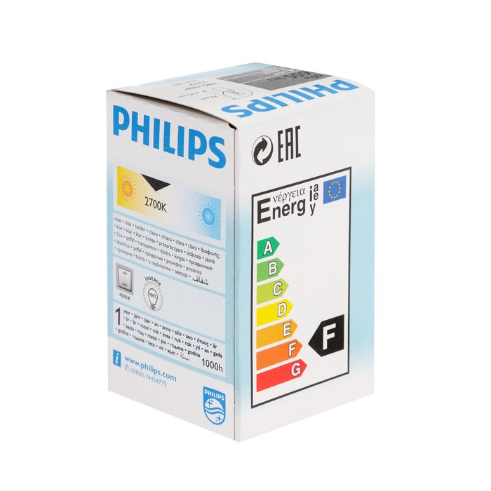 Лампа накаливания Philips Stan P45 CL 1CT/10X10, E14, 60 Вт, 230 В