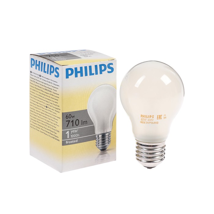 Лампа накаливания Philips Stan A55 FR 1CT12X10, E27, 60 Вт, 230 В