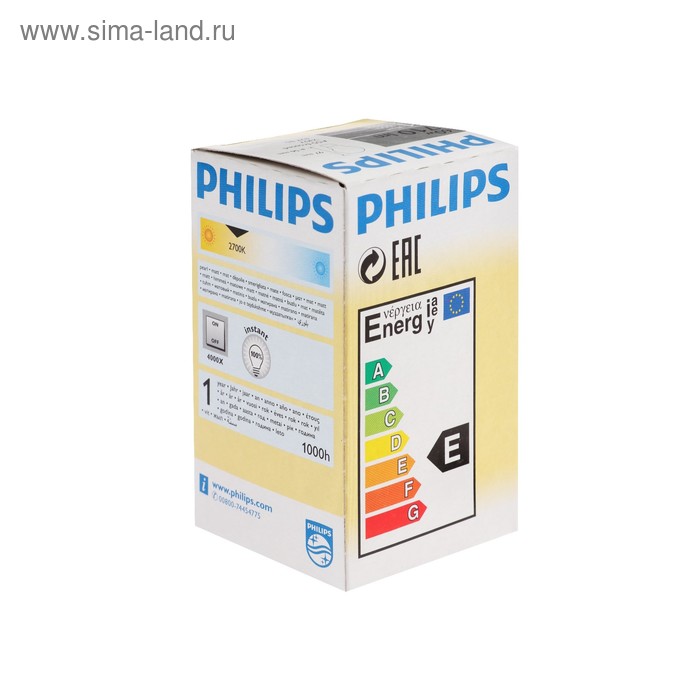 

Лампа накаливания Philips Stan A55 FR 1CT/12X10, E27, 60 Вт, 230 В