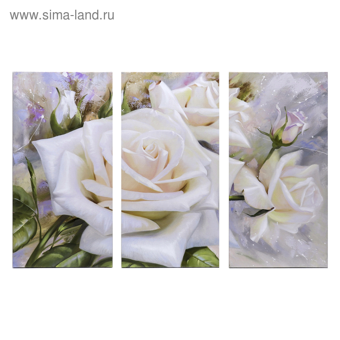 Картина модульная на подрамнике Розы 99x65 см. (3-33х65) модульная картина розы прекрасные 140x98