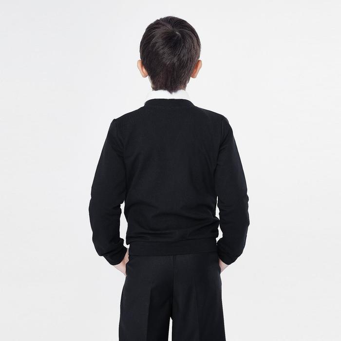Школьный кардиган для мальчика, цвет чёрный, рост 146 см